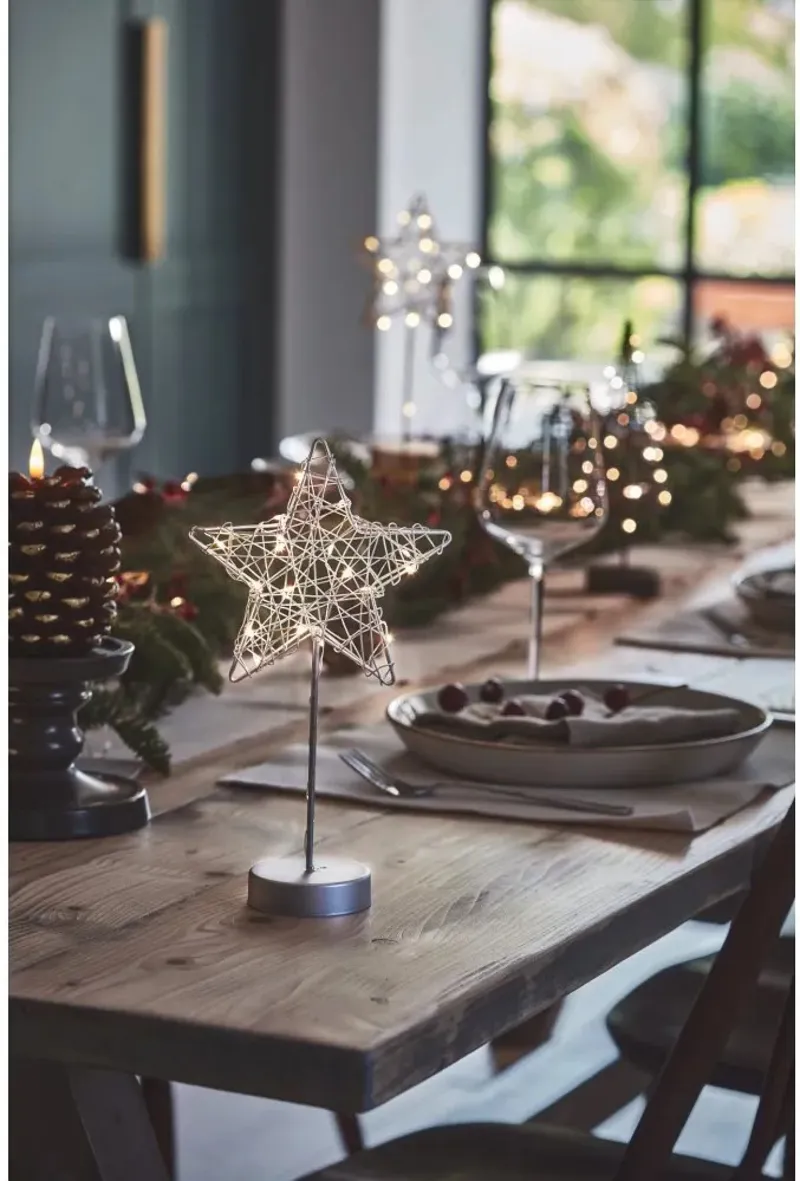 Lightstyle London Table Wire Star in Silver-1
